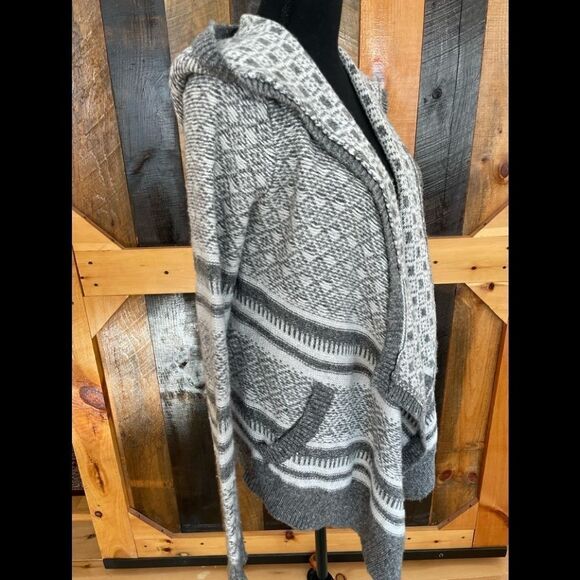 ABERCROMBIE & Fitch knit hoodie sweater, open cardigan and flyaway style, size S - Picture 3 of 5
